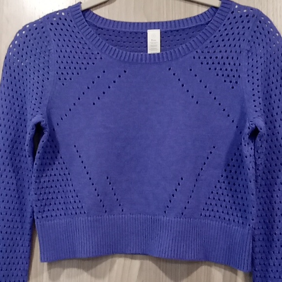 EUC Ivivva Girl's Open Knit-work Sweater Crop top - Picture 2 of 7